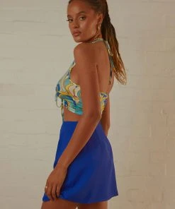 Peppermayo Can't Stop The Beat Crop - Blue Paisley New & Most Loved 8 Peppermayo Can't Stop The Beat Crop - Blue Paisley New & Most Loved