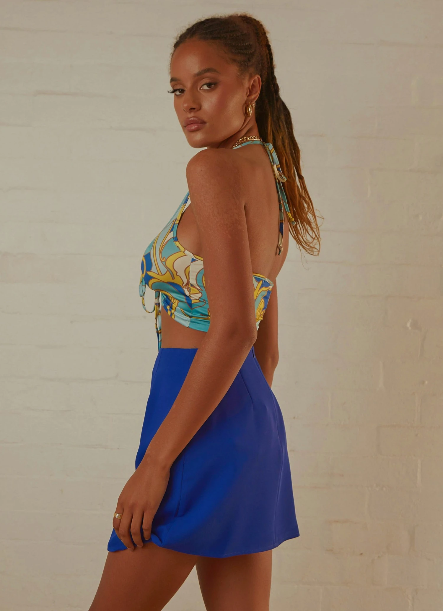 Peppermayo Can't Stop The Beat Crop - Blue Paisley New & Most Loved 4 Peppermayo Can't Stop The Beat Crop - Blue Paisley New & Most Loved