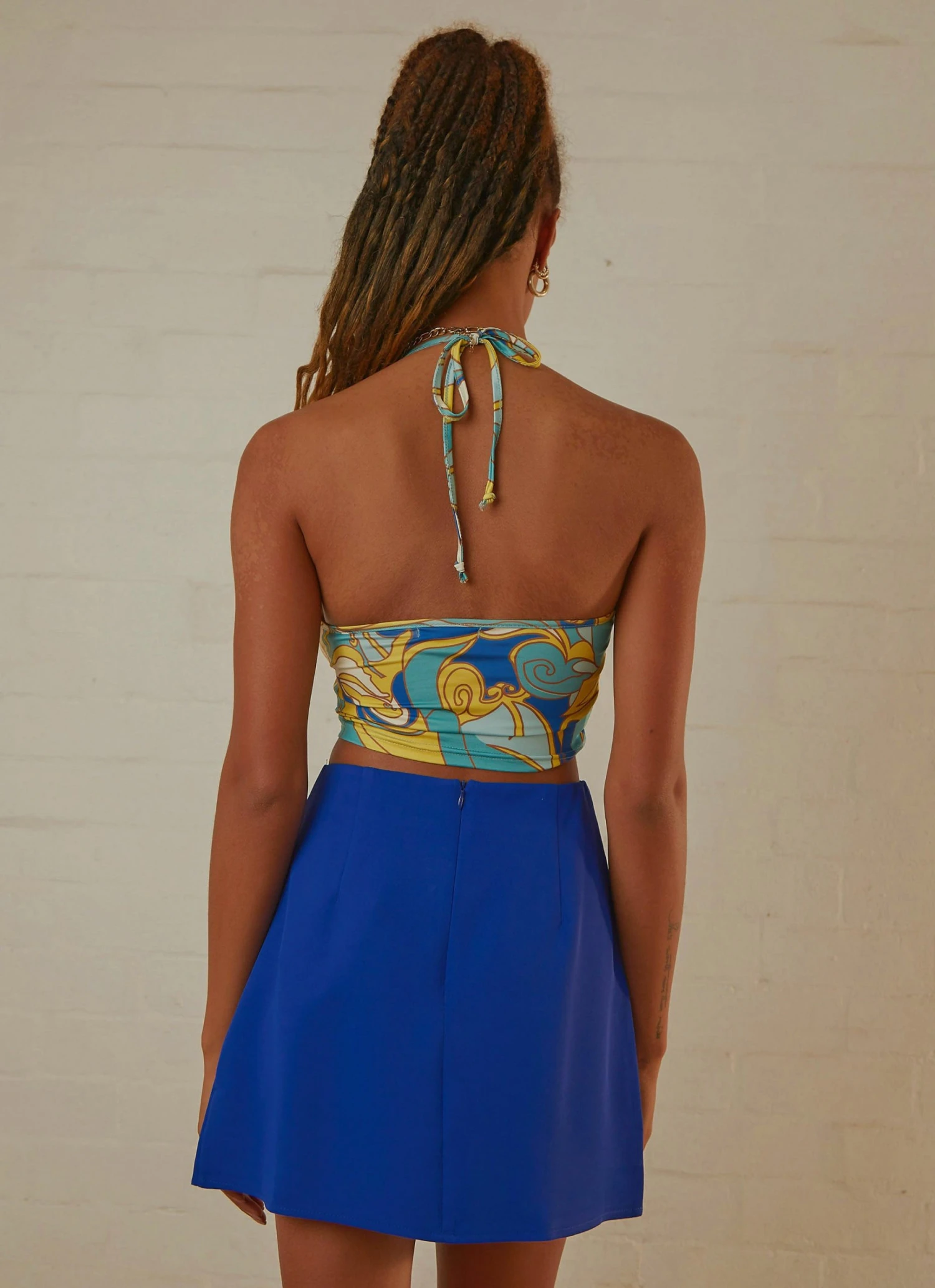 Peppermayo Can't Stop The Beat Crop - Blue Paisley New & Most Loved 5 Peppermayo Can't Stop The Beat Crop - Blue Paisley New & Most Loved