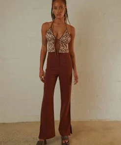 4th & Reckless Elita Trouser - Chestnut Brown New & Most Loved