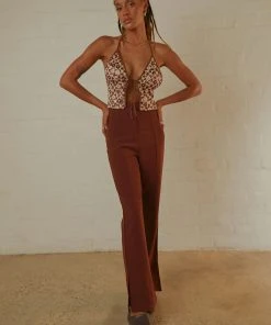 4th & Reckless Elita Trouser - Chestnut Brown New & Most Loved