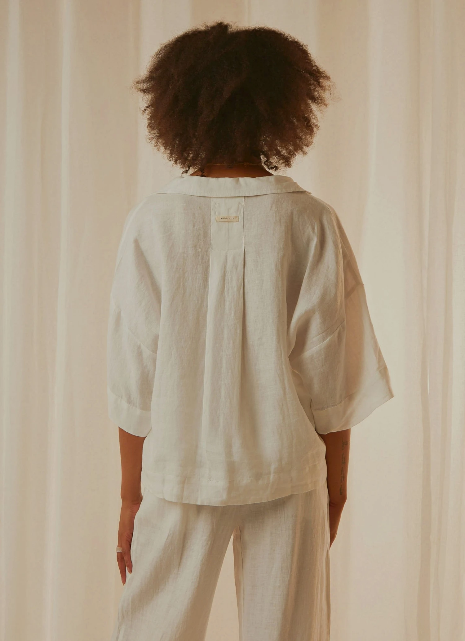 Nude Lucy Nude Linen Lounge Shirt - White New Tops 5 Nude Lucy Nude Linen Lounge Shirt - White New Tops