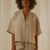 Nude Lucy Nude Linen Lounge Shirt - Natural New Tops