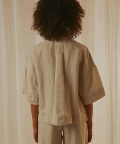 Nude Lucy Nude Linen Lounge Shirt - Natural New Tops 12 Nude Lucy Nude Linen Lounge Shirt - Natural New Tops