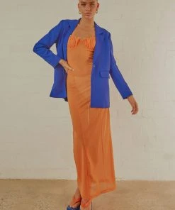 Peppermayo Exclusive California Honey Sheer Maxi Dress - Tangerine