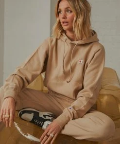 Champion New & Most Loved Reverse Weave Boyfriend C Hoodie - Country Walnut