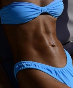 VDM The Label Stevie Bikini Bottom - Sky Towelling And Matte Sky