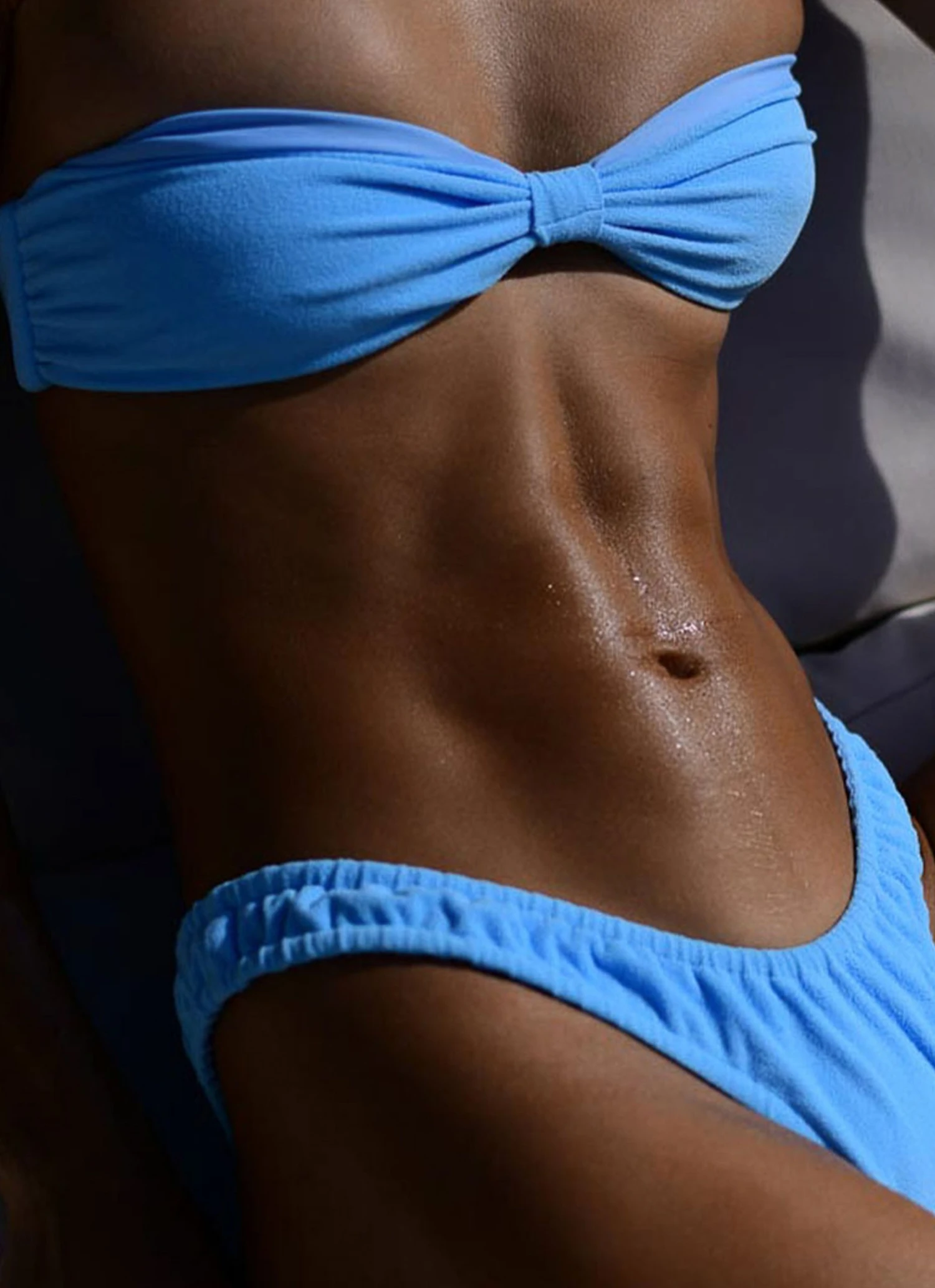 VDM The Label Billie Bandeau Top - Sky Towelling And Matte Sky New & Most Loved 3 VDM The Label Billie Bandeau Top - Sky Towelling And Matte Sky New & Most Loved