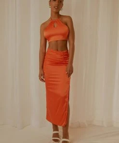 Peppermayo Exclusive New & Most Loved Summer Evenings Halter Top - Orange