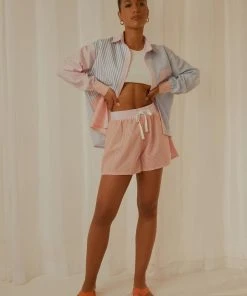 Peppermayo Exclusive Hideaway Stripe Shorts - Sherbert Stripe