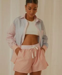 Peppermayo Exclusive Hideaway Stripe Shorts - Sherbert Stripe