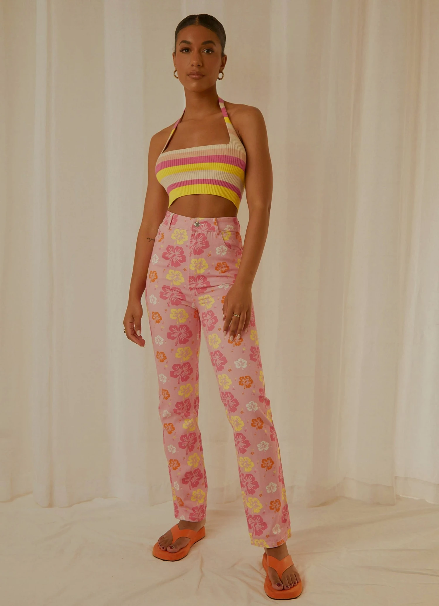 Peppermayo Exclusive Jagger Knit Crop - Sherbert Stripe 3 Peppermayo Exclusive Jagger Knit Crop - Sherbert Stripe