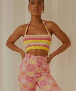 Peppermayo Exclusive Jagger Knit Crop - Sherbert Stripe