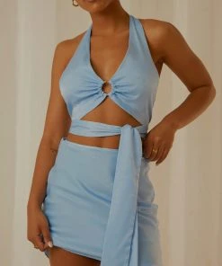 Peppermayo Exclusive The Luxe List Top - Sky