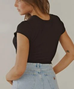 Nude Lucy Cameron Basic Waffle Tee - Black New & Most Loved 8 Nude Lucy Cameron Basic Waffle Tee - Black New & Most Loved