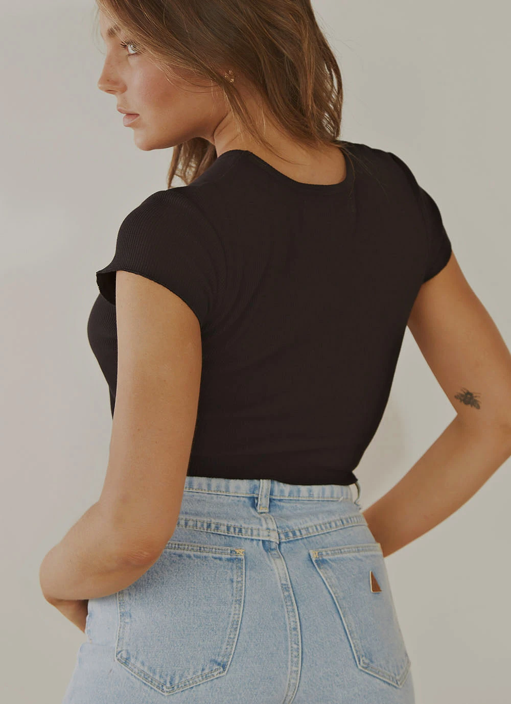 Nude Lucy Cameron Basic Waffle Tee - Black New & Most Loved 4 Nude Lucy Cameron Basic Waffle Tee - Black New & Most Loved