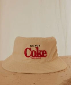 American Needle Pignment Coke Bucket Hat - Ivory New & Most Loved