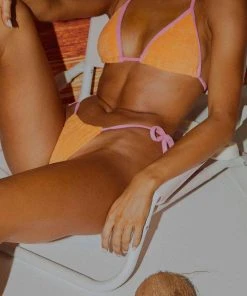 Peppermayo Exclusive New & Most Loved Holidae Tie Bikini Bottom - Orange Towelling