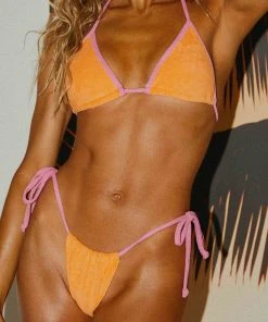 Peppermayo Exclusive New & Most Loved Holidae Tie Bikini Bottom - Orange Towelling