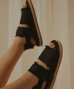 Superga 1911 Fringed Sandal Organic Canvas Rope - 005 Black