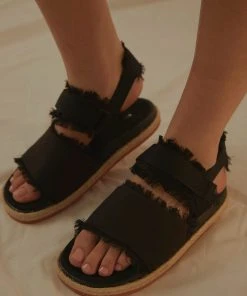 Superga 1911 Fringed Sandal Organic Canvas Rope - 005 Black