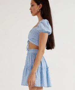 Peppermayo New & Most Loved Be Free Mini Skirt - Blue Floral