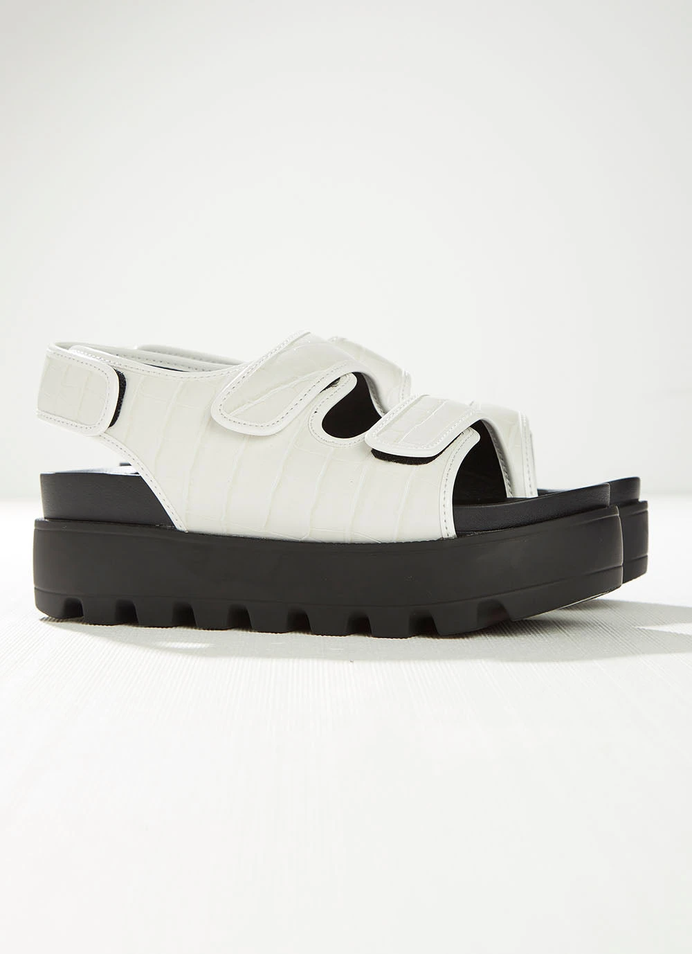 4th & Reckless Hugo Slide - White Croc PU New & Most Loved 3 4th & Reckless Hugo Slide - White Croc PU New & Most Loved