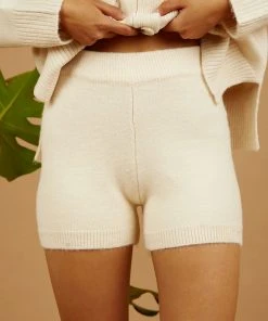 Peppermayo New Bottoms Trending Knit Shorts - Beige