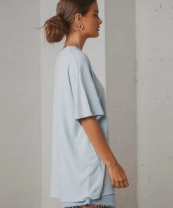 Afends Slay Hemp Oversized Tee - Baby Blue 8 Afends Slay Hemp Oversized Tee - Baby Blue