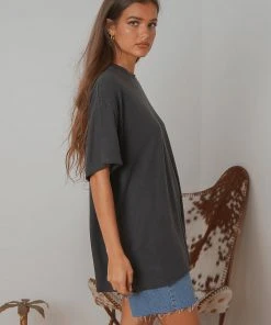Afends New & Most Loved Slay Hemp Oversized Tee - Stone Black