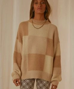 Peppermayo Exclusive Tulum Nights Knit Jumper - Neutral Patchwork 7 Peppermayo Exclusive Tulum Nights Knit Jumper - Neutral Patchwork