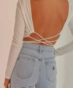 Peppermayo All She Wrote Crop Top - White