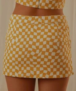 Peppermayo Exclusive Luisa Mini Skirt - Yellow Check New & Most Loved 12 Peppermayo Exclusive Luisa Mini Skirt - Yellow Check New & Most Loved