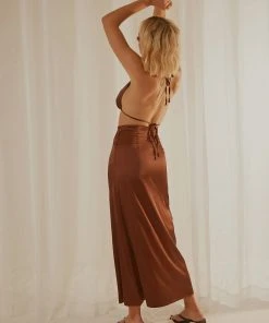 Peppermayo Exclusive Follow The Sun Maxi Skirt - Choc Brown New & Most Loved