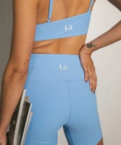 LaHana Swim New Bottoms Pippa Biker Short - Ribbed Blue 9 LaHana Swim New Bottoms Pippa Biker Short - Ribbed Blue