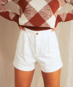 Afends Jen Hemp Ruched Short - White