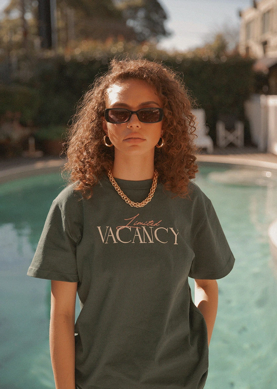Vacancy Supply Late Checkout Tee - Forest Green 1 Vacancy Supply Late Checkout Tee - Forest Green