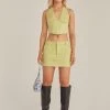 Riley Hubatka X Peppermayo Feel The Sun Drill Mini Skirt - Sage New & Most Loved