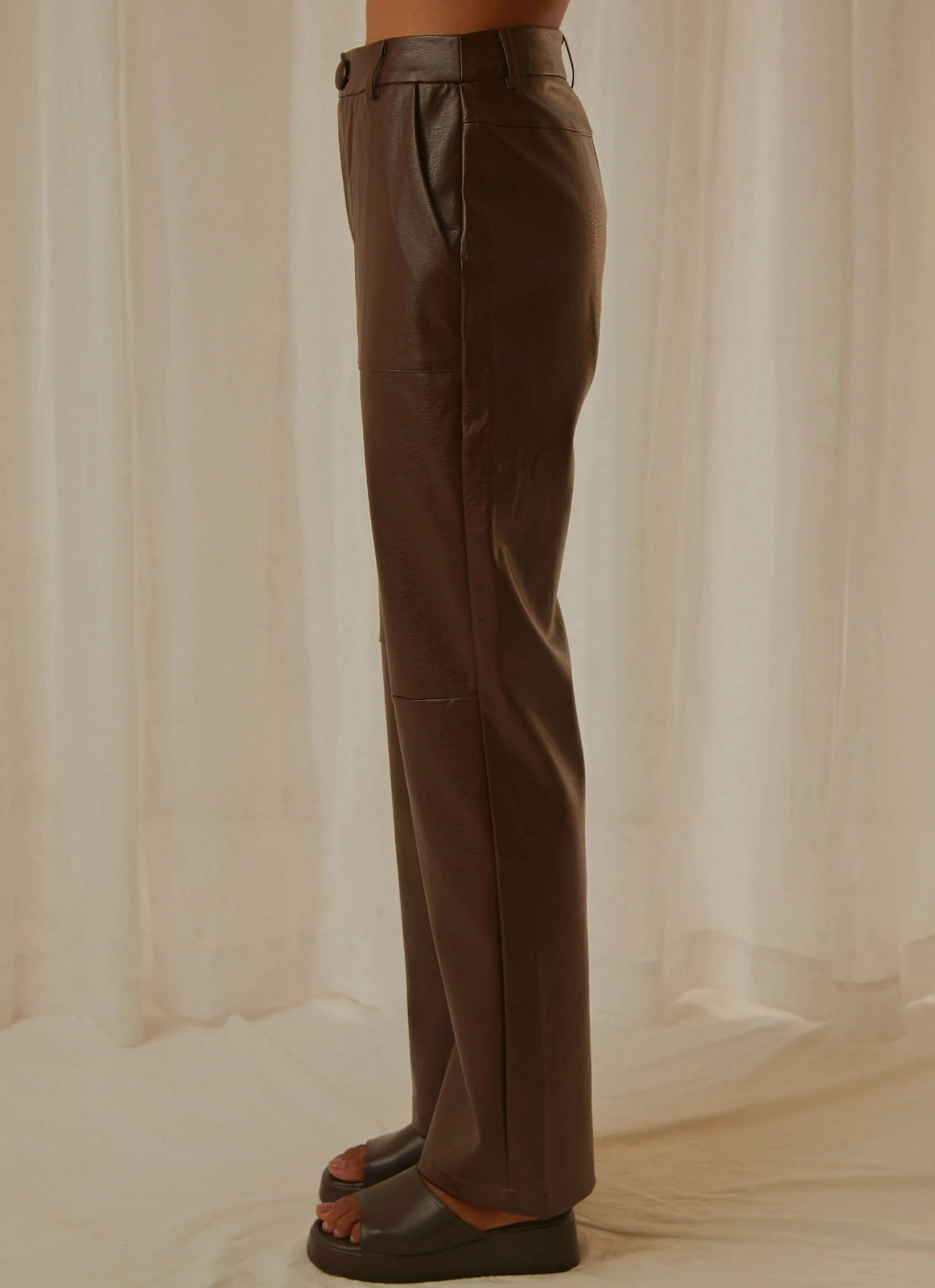 4th & Reckless Wilcox Trouser - Truffle PU 4 4th & Reckless Wilcox Trouser - Truffle PU