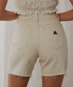 Abrand New & Most Loved A Claudia Cut Off Shorts - White Sand 11 Abrand New & Most Loved A Claudia Cut Off Shorts - White Sand