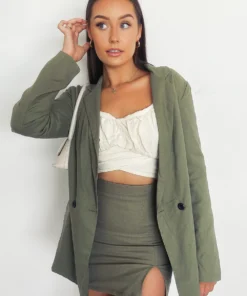 Peppermayo Germaine Blazer - Khaki New Outerwear