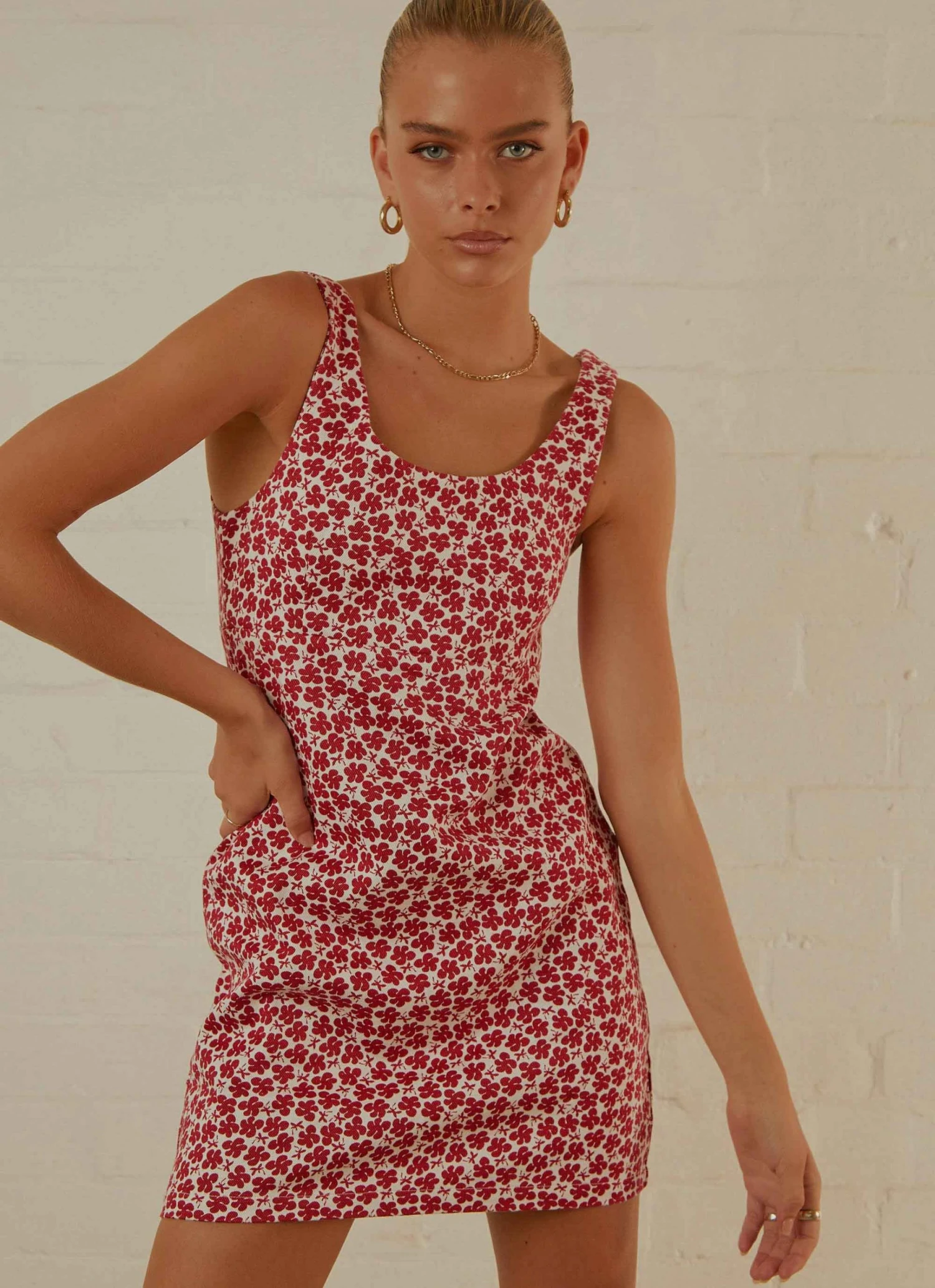 Afends Madeline Hemp Printed Mini Dress - Red New & Most Loved 1 Afends Madeline Hemp Printed Mini Dress - Red New & Most Loved