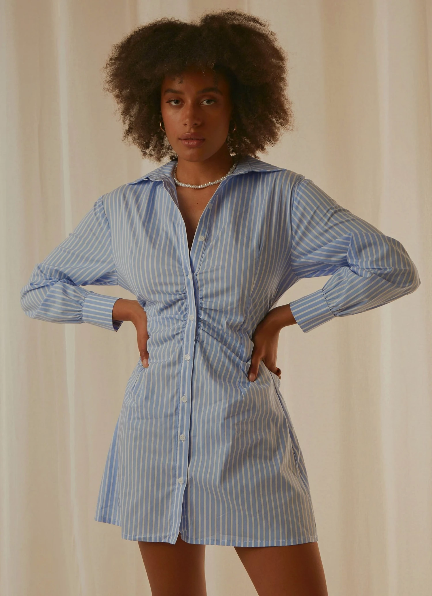 Peppermayo Exclusive Solana Shirt Dress - Blue Stripe 3 Peppermayo Exclusive Solana Shirt Dress - Blue Stripe
