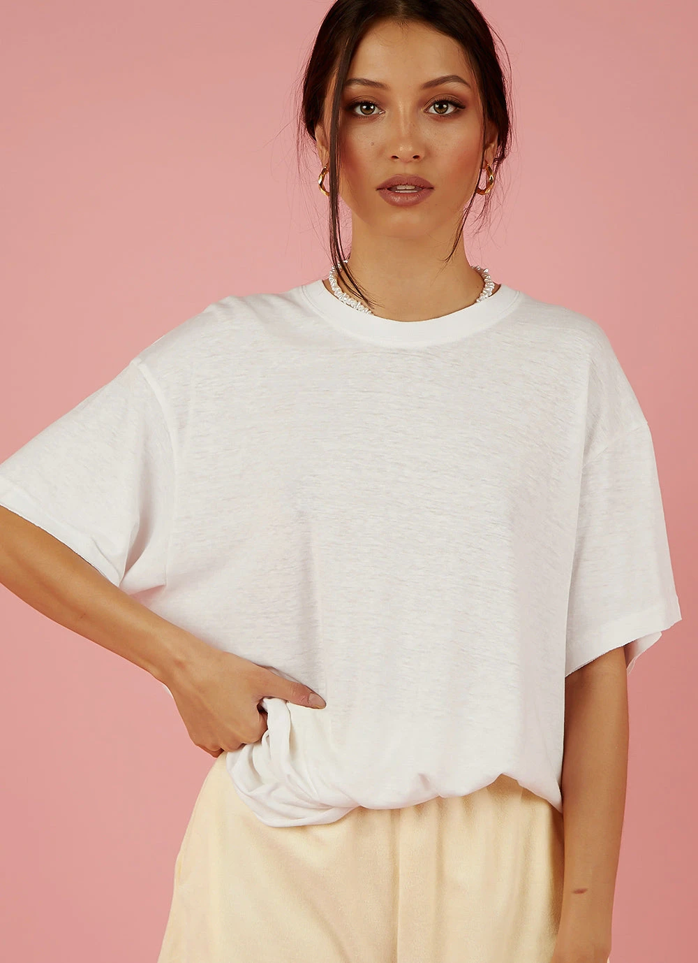 Afends Slay Hemp Oversized Tee - White 2 Afends Slay Hemp Oversized Tee - White
