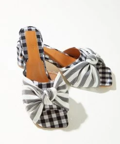 Jaggar New & Most Loved Bow Stripe Heel - Black/White