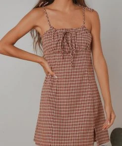 Peppermayo Sarita Gingham Dress - Red New & Most Loved