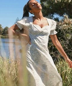 Peppermayo Field Day Midi Dress - White New & Most Loved