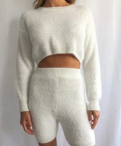 Peppermayo New & Most Loved Trends Knit Shorts - Cream