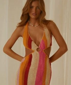 Peppermayo Exclusive Haven Crochet Maxi Dress - Sunset Stripe New & Most Loved 8 Peppermayo Exclusive Haven Crochet Maxi Dress - Sunset Stripe New & Most Loved