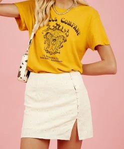 Peppermayo Know Your Worth Mini Skirt - Cream